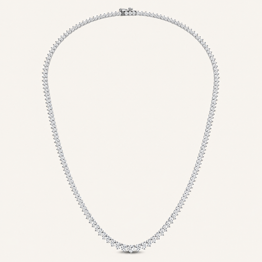 10.00CT Round Cut Lab Grown Diamond Tennis Necklace