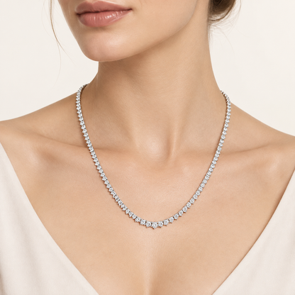 3.00CT Round Cut Lab Grown Diamond Tennis Necklace