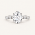 2.50CT Oval Cut Lab Grown Diamond Hidden Halo Side Stone Ring