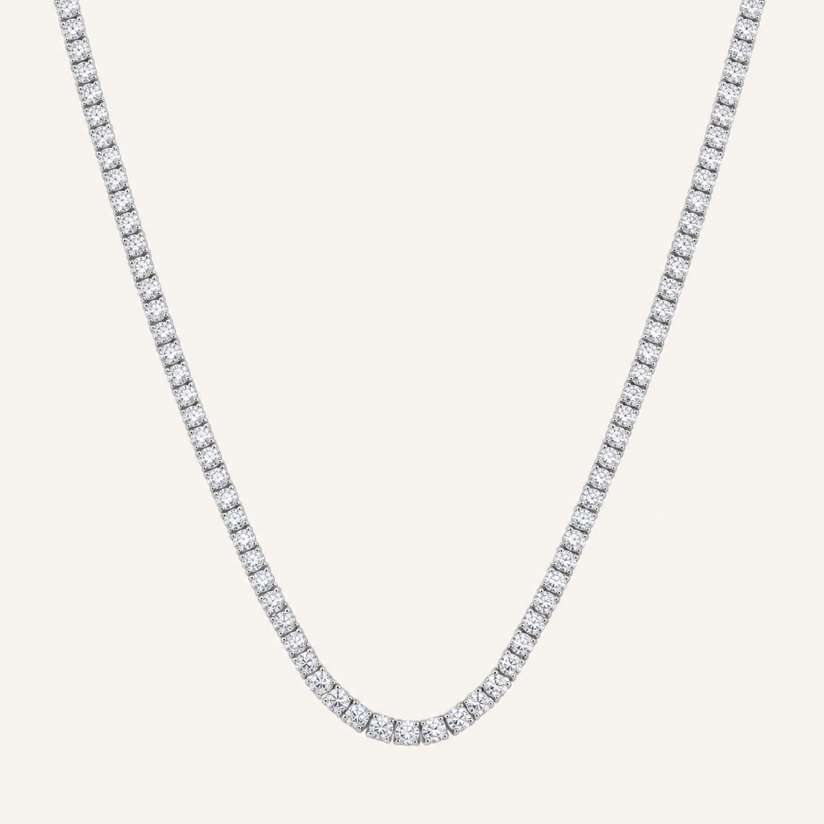 29.00CT Round Cut Lab Grown Diamond Tennis Necklace