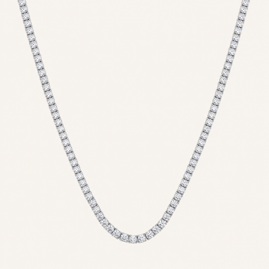 29.00CT Round Cut Lab Grown Diamond Tennis Necklace