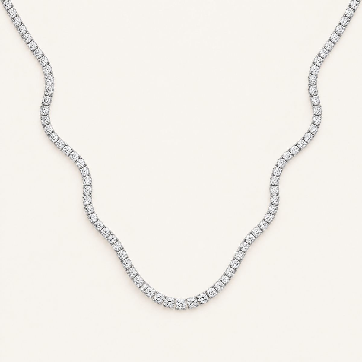 29.00CT Round Cut Lab Grown Diamond Tennis Necklace