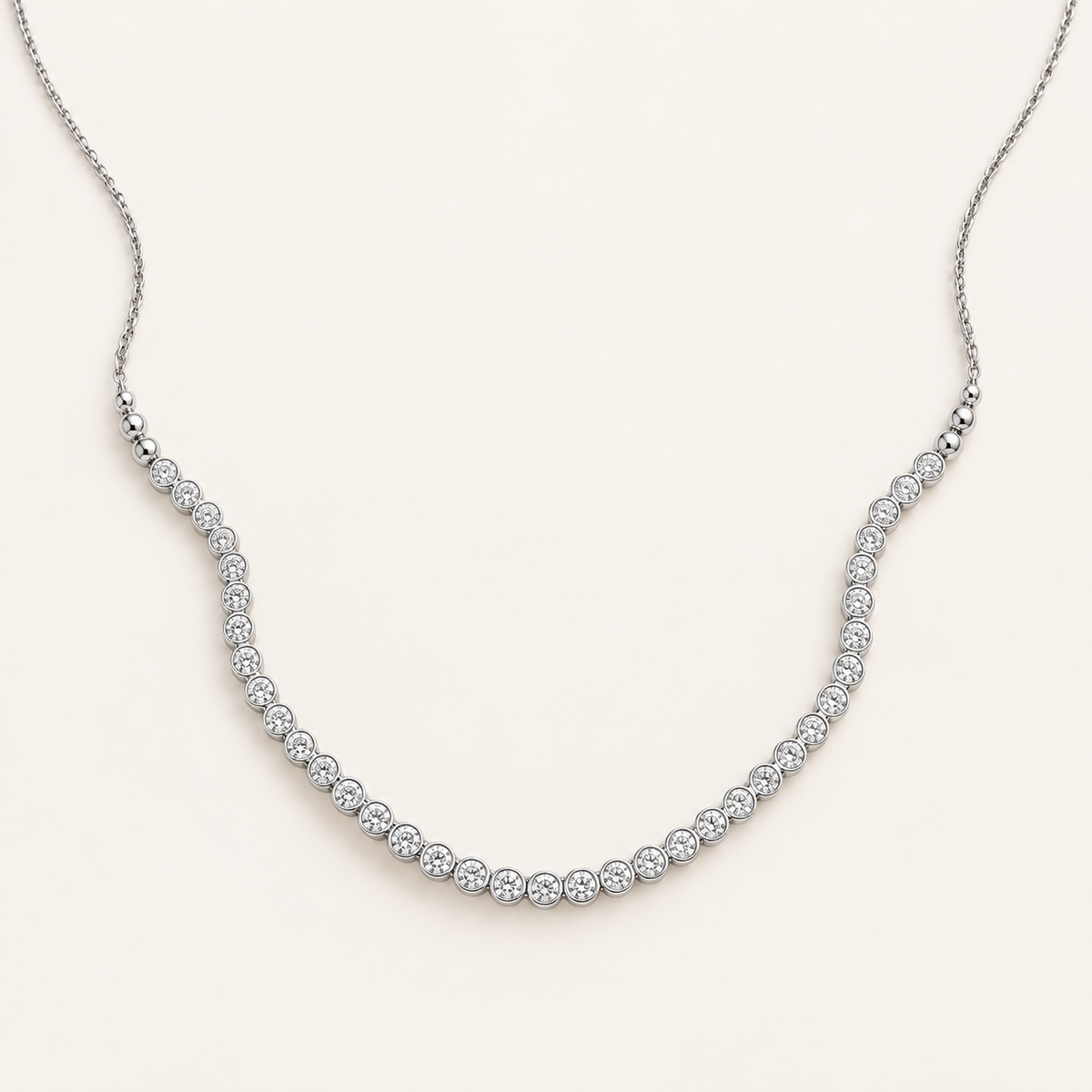 1.00CT Round Cut Lab Grown Diamond Tennis Necklace