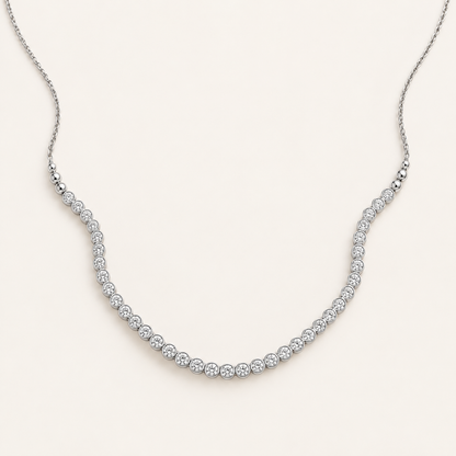 1.00CT Round Cut Lab Grown Diamond Tennis Necklace