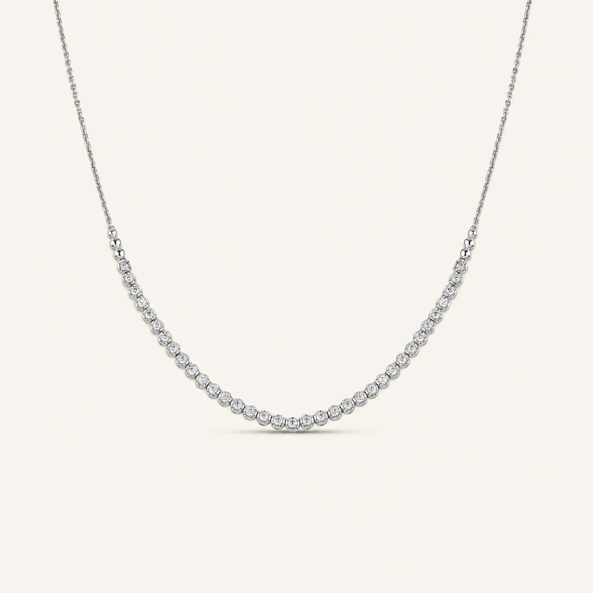 1.00CT Round Cut Lab Grown Diamond Tennis Necklace
