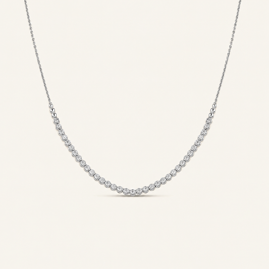 1.00CT Round Cut Lab Grown Diamond Tennis Necklace