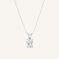 2CT Elongated Cushion Cut Lab Grown Diamond Split Bale Solitaire Pendant Necklace