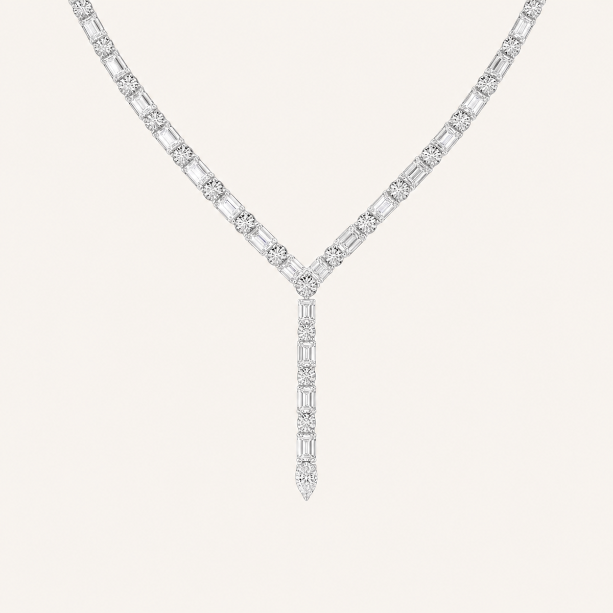 28CT Round Cut Lab Grown Diamond Necklace