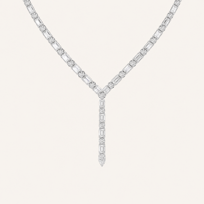 28CT Round Cut Lab Grown Diamond Necklace