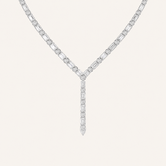 28CT Round Cut Lab Grown Diamond Necklace