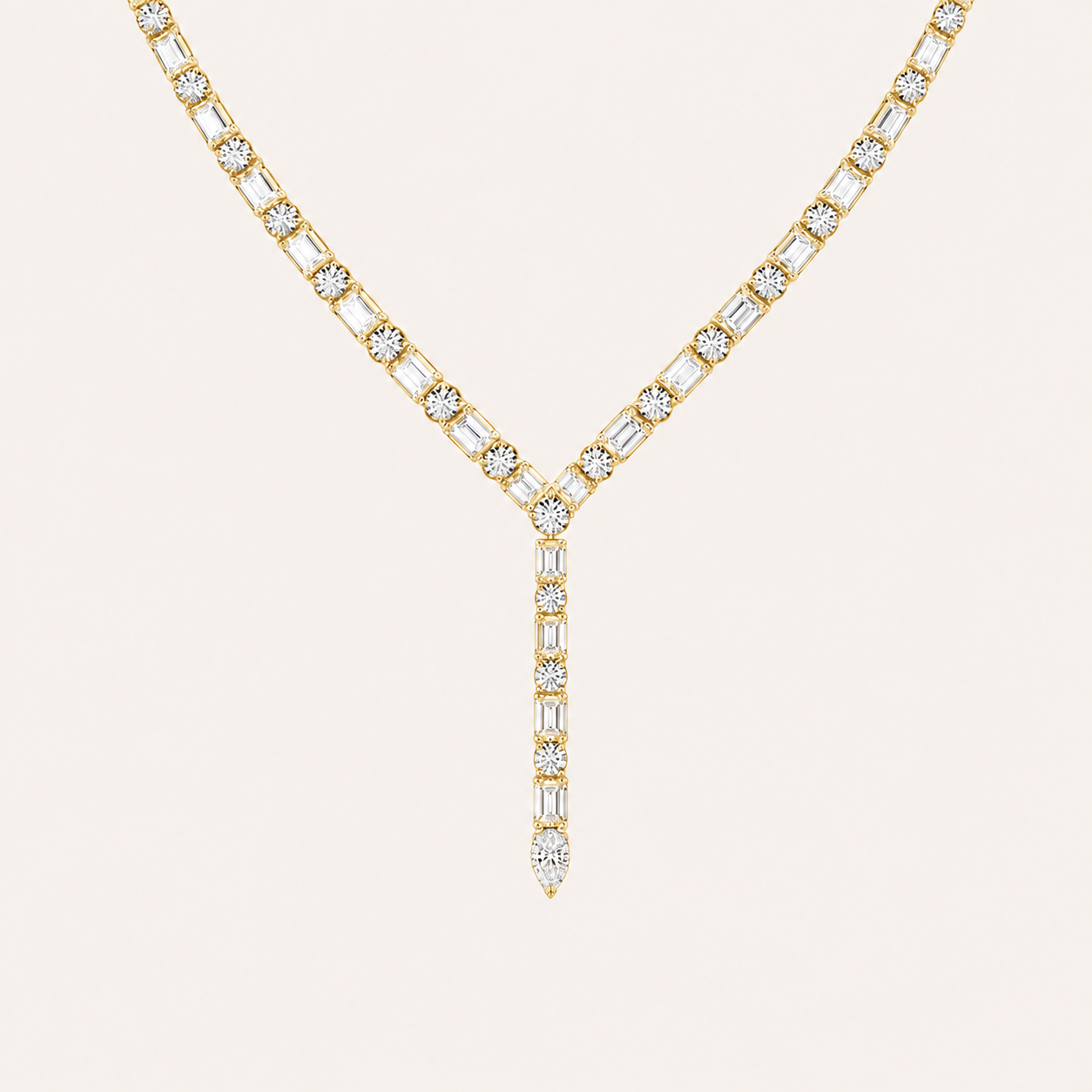 28CT Round Cut Lab Grown Diamond Necklace