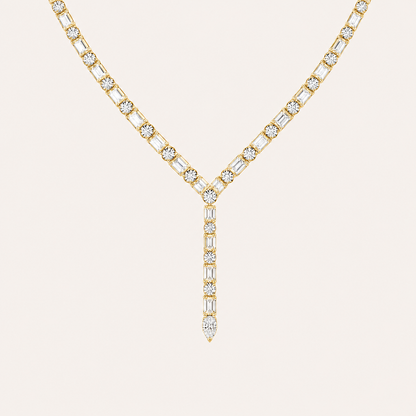28CT Round Cut Lab Grown Diamond Necklace