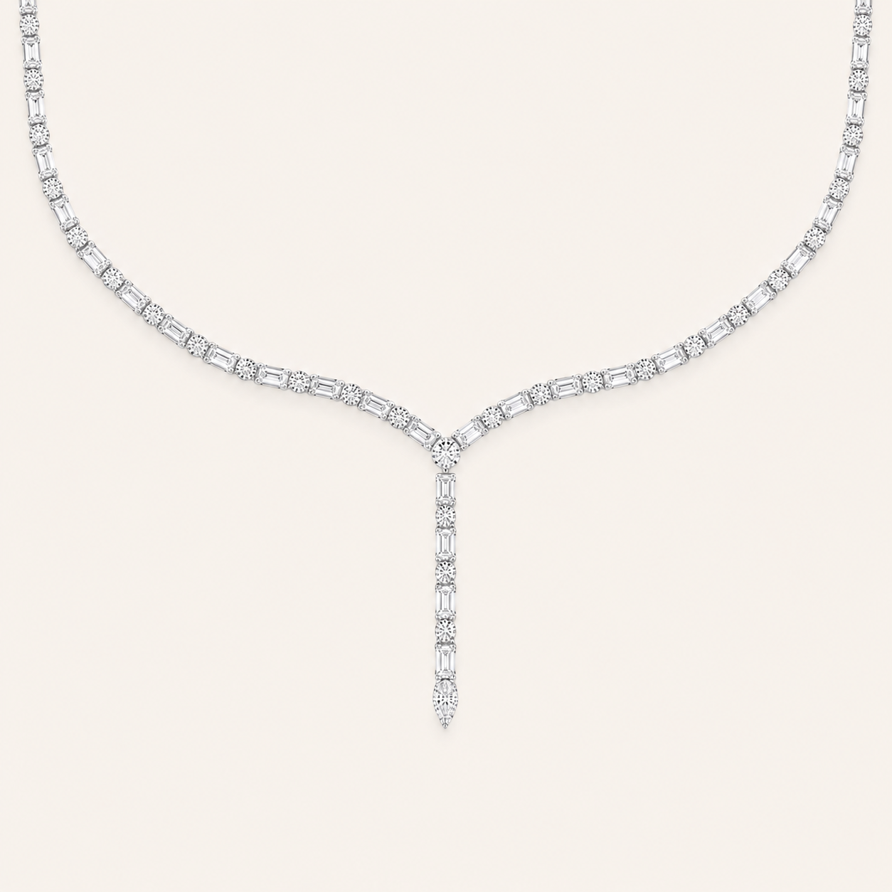 28CT Round Cut Lab Grown Diamond Necklace