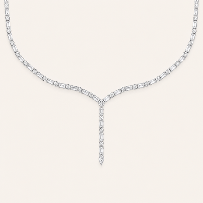28CT Round Cut Lab Grown Diamond Necklace