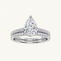 1.28CT Pear Cut Lab Grown Diamond Bridal Set