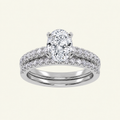 1.50CT Oval Cut Lab Grown Diamond Bridal Set