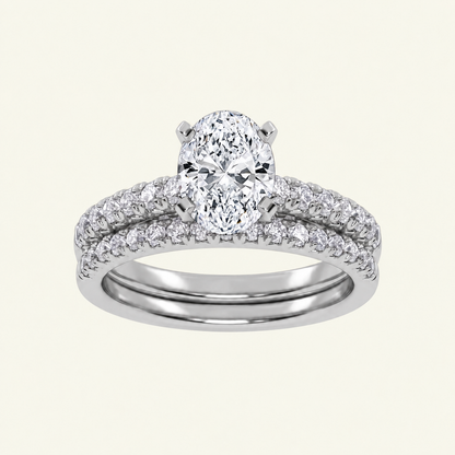 1.50CT Oval Cut Lab Grown Diamond Bridal Set