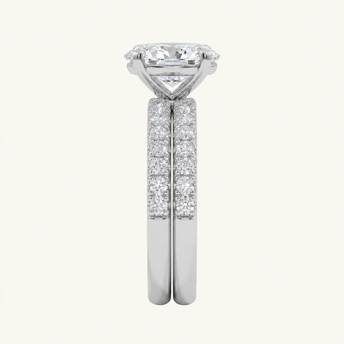 1.50CT Oval Cut Lab Grown Diamond Bridal Set