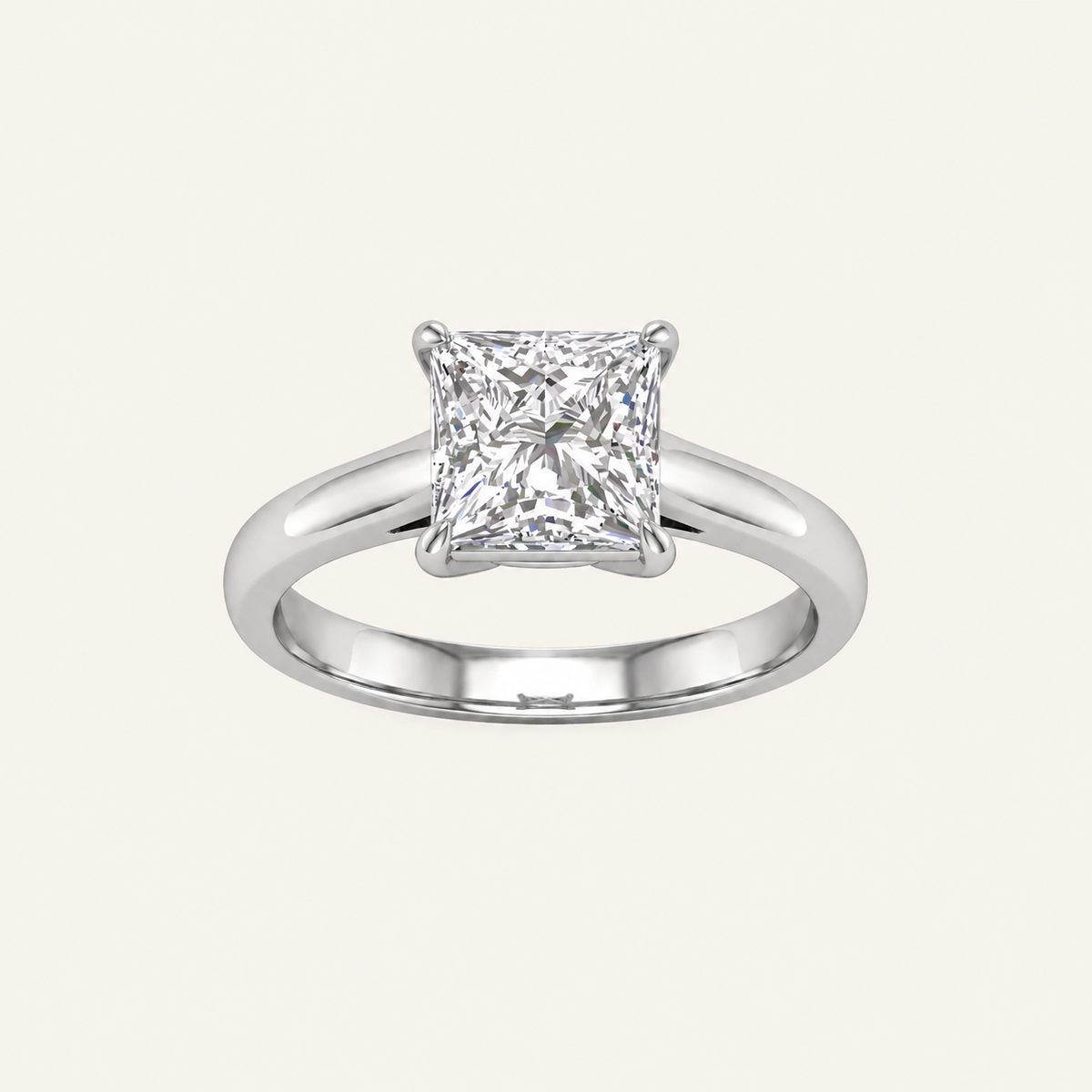 2.50CT Princess Cut Lab Grown Diamond Solitaire Ring