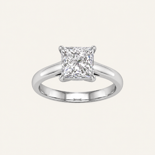 2.50CT Princess Cut Lab Grown Diamond Solitaire Ring