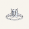 3.75CT Emerald Cut Lab Grown Diamond Side Stone ring