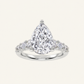 3.75CT Pear Cut Lab Grown Diamond Side Stone ring