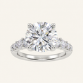3.75CT Round Cut Lab Grown Diamond Side Stone ring