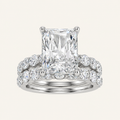 4.00CT Radiant Cut Lab Grown Diamond Bridal Set