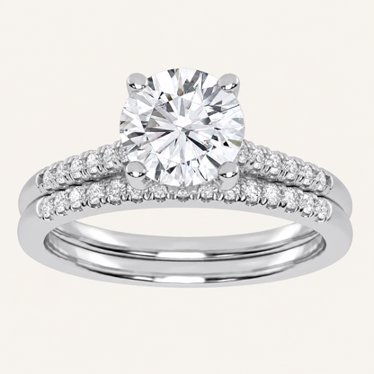 1.26CT Round Cut Lab Grown Diamond Bridal set