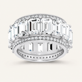 12.00CT Emerald And Round Cut Lab Grown Diamond Eternity Band