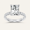 4.50CT Emerald Cut Lab Grown Diamond Side Stone Ring