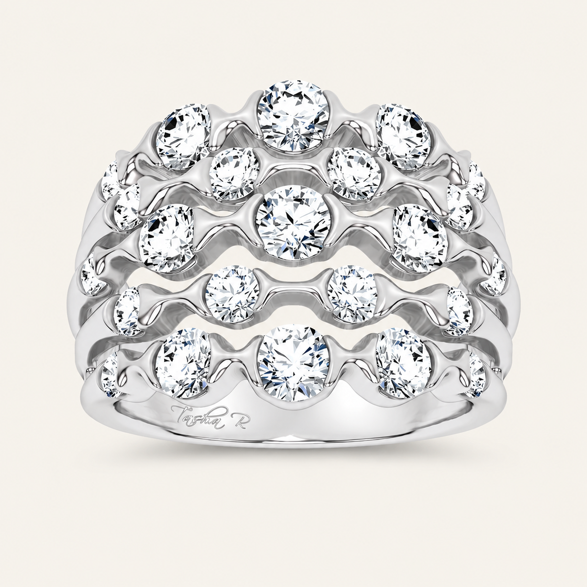 2.50CT Round Cut Lab Grown Diamond Fancy Enhance Band