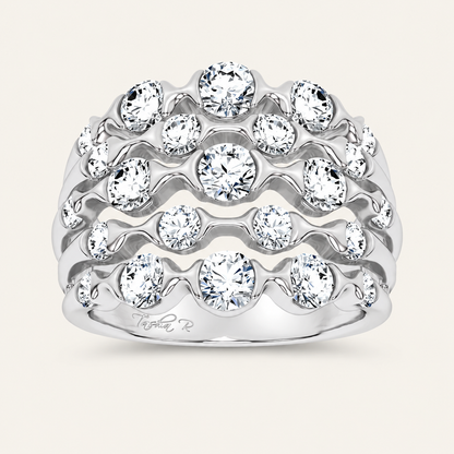 2.50CT Round Cut Lab Grown Diamond Fancy Enhance Band