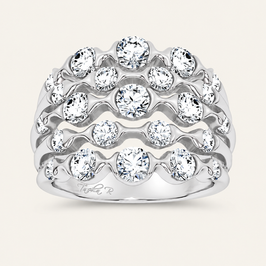 2.50CT Round Cut Lab Grown Diamond Fancy Enhance Band