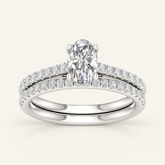1.50CT Round Cut Lab Grown Diamond Bridal Set