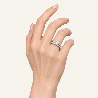 1.50CT Round Lab Grown Diamond Bridal Set