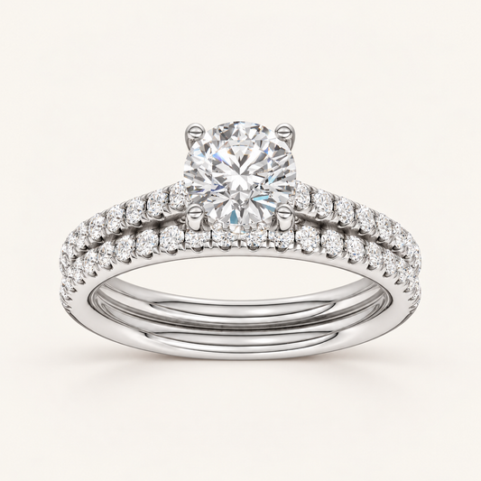 1.50CT Round Lab Grown Diamond Bridal Set