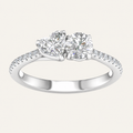 1.15CT Heart And Round Cut Lab Grown Diamond Toi et Moi Ring