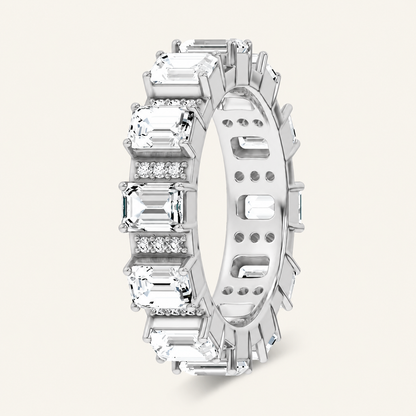 3.17CT Emerald Cut Lab Grown Diamond Eternity Band