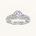 0.50CT Round Cut Lab Grown Diamond Halo Bridal Set