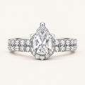 4.38CT Pear Cut Lab Grown Diamond Hidden Halo Bridal Set