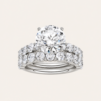 4.00CT Round Cut Lab Grown Diamond Bridal Set