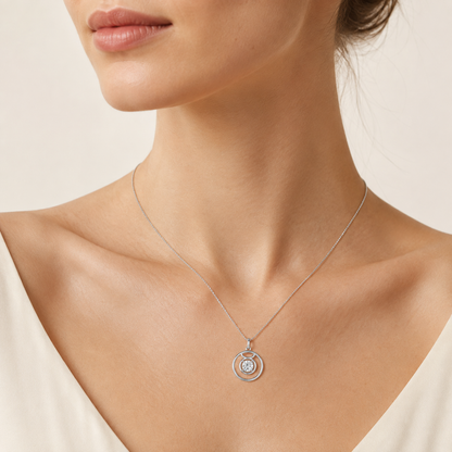 1CT Round Cut Lab Grown Diamond Pendant Necklace