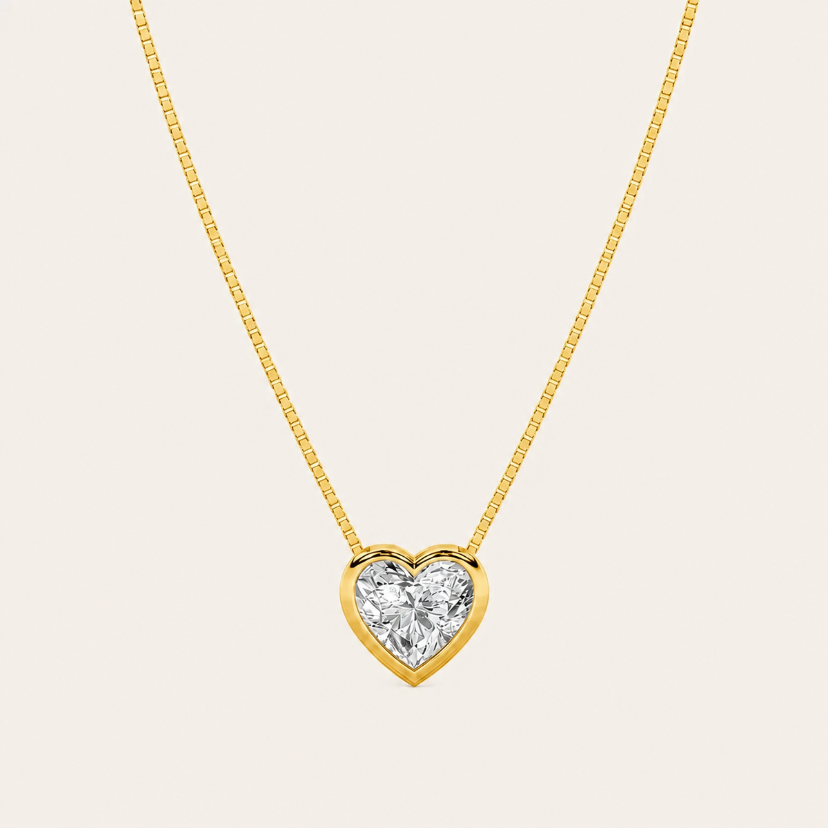 1 CT Heart Shaped Lab Grown Diamond Pendant Necklace