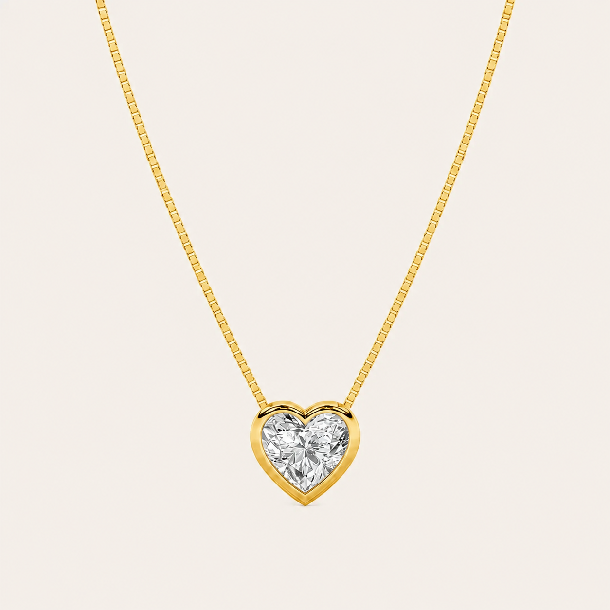 1 CT Heart Shaped Lab Grown Diamond Pendant Necklace