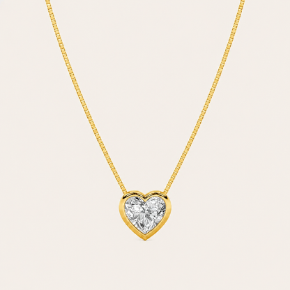 1 CT Heart Shaped Lab Grown Diamond Pendant Necklace