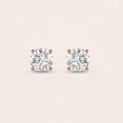 7CT Round Cut Lab Grown Diamond Stud Earrings