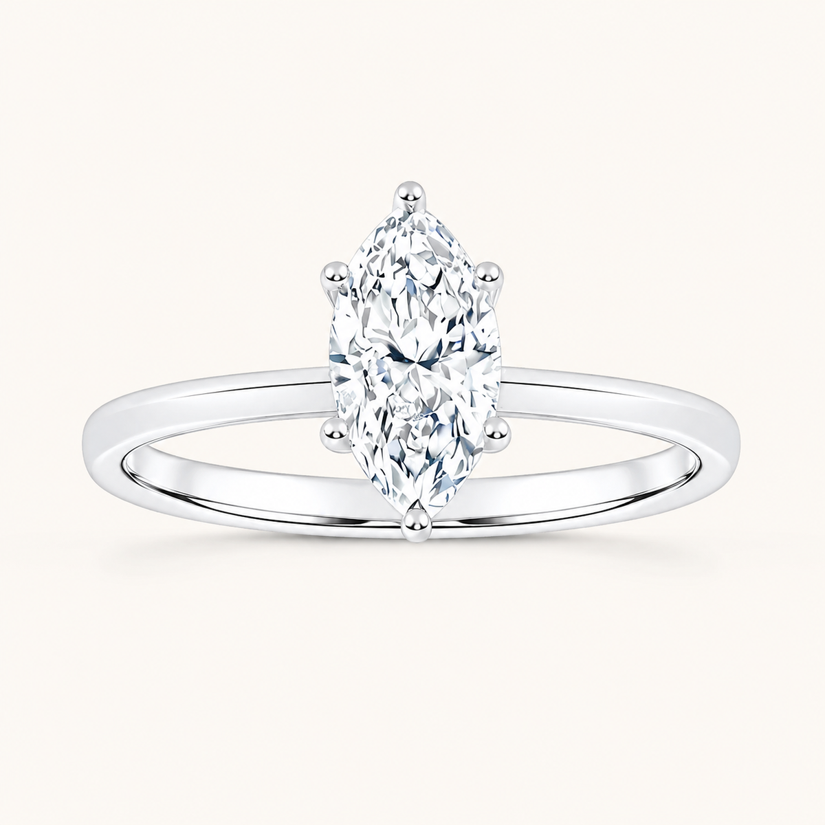 0.50CT Marquise Cut Lab Grown Diamond Solitaire Ring
