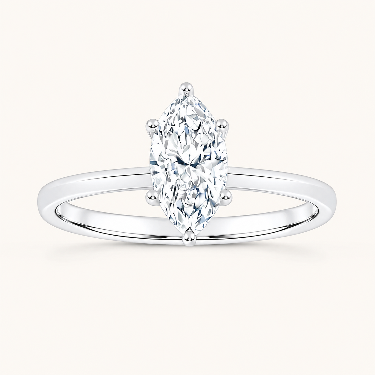 0.50CT Marquise Cut Lab Grown Diamond Solitaire Ring