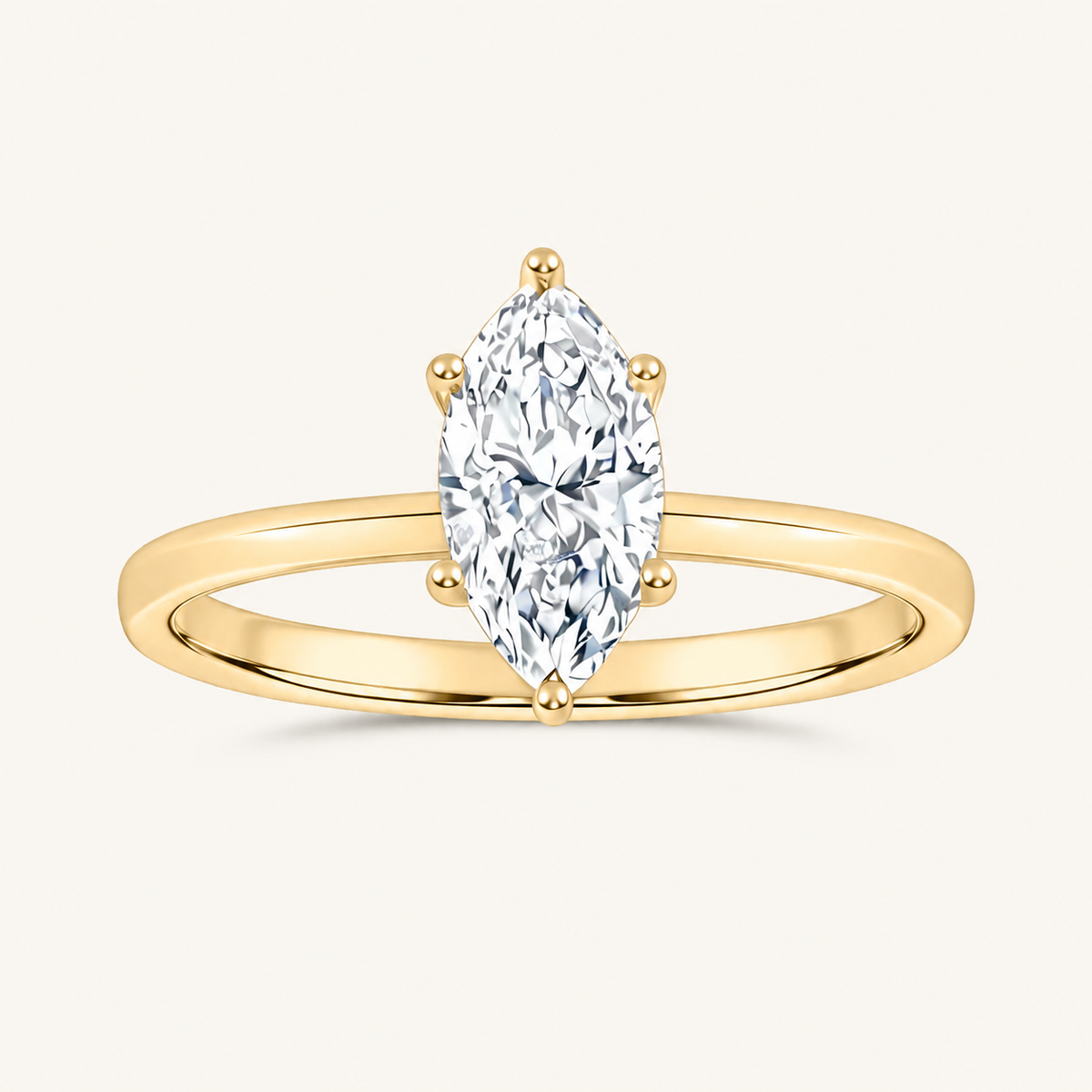 0.50CT Marquise Cut Lab Grown Diamond Solitaire Ring